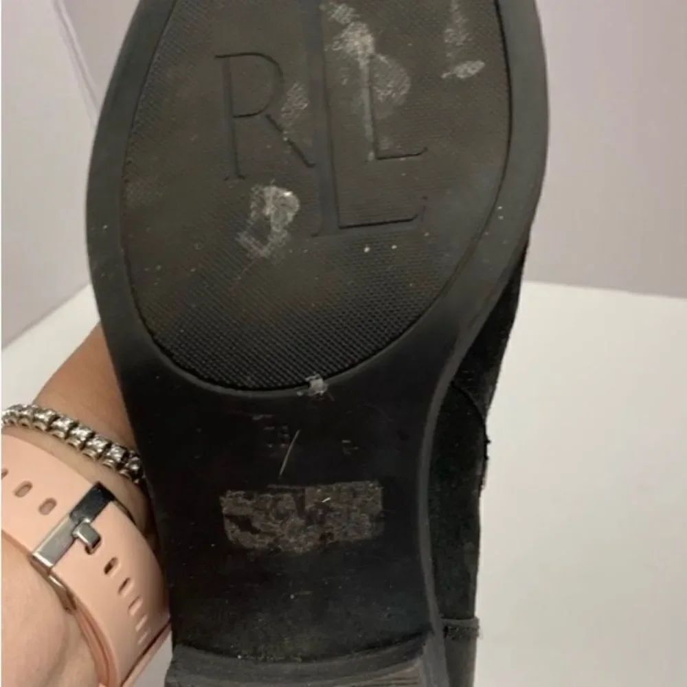 Ralph Lauren women’s black leather studded, ankle suede boot size 7 - Picture 8 of 10